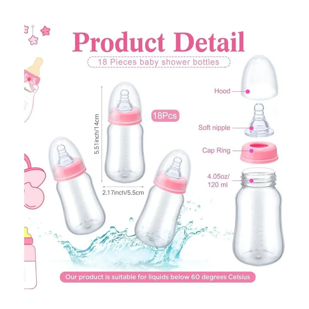 Bottle Chug Baby Shower Game Favors Including Flower Theme Bottle Chug Game